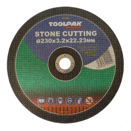 Stone Cutting Disc 230mm x 3.2mm x 22.23mm ( Pack of 25 ) Toolpak 