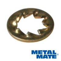 Zinc & Yellow Plated Steel Shakeproof Washers Internal Overlapping Tooth