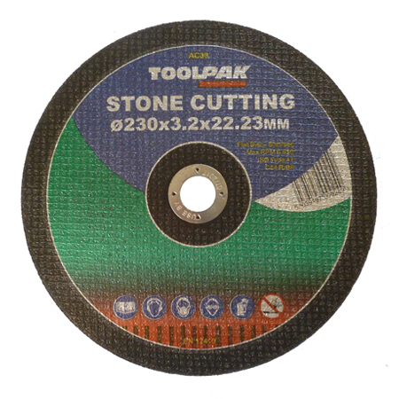 Stone Cutting Disc 230mm x 3.2mm x 22.23mm ( Pack of 25 ) Toolpak Stone Cutting Disc 230mm x 3.2mm x 22.23mm ( Pack of 25 ) Toolpak