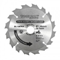 Cordless TCT Thin Kerf Saw Blade 136mm x 20mm x 16T Toolpak  Thumbnail