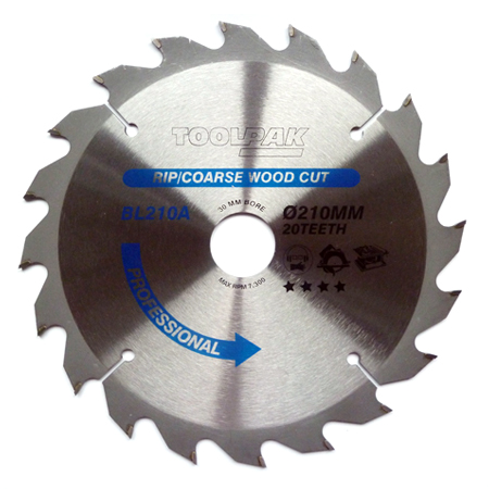 TCT Circular Saw Blade 210mm x 30mm x 20T Professional Toolpak TCT Circular Saw Blade 210mm x 30mm x 20T Professional Toolpak