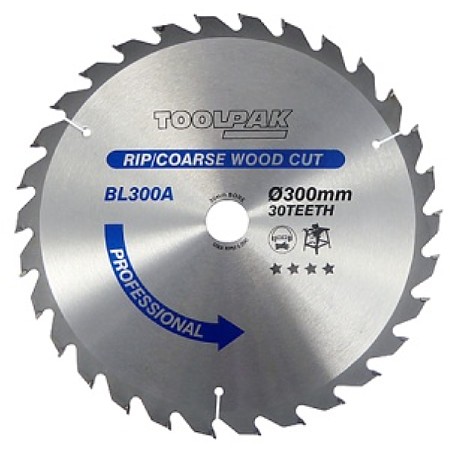 TCT Table Saw Blade 300mm x 30mm x 30T Toolpak TCT Table Saw Blade 300mm x 30mm x 30T Toolpak