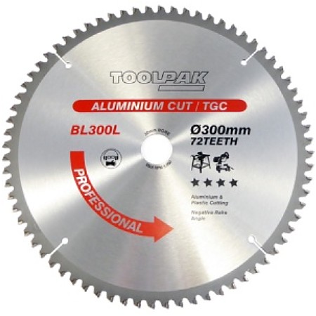 TCT Aluminium Saw Blade 300mm x 30mm x 72T Toolpak 