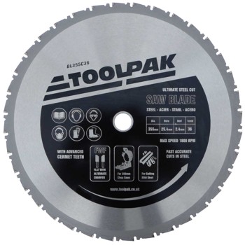 355mm x 36T Steel Cut CERMET Chop Saw Blade