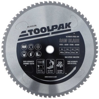 355mm x 66T Steel Cut CERMET Chop Saw Blade