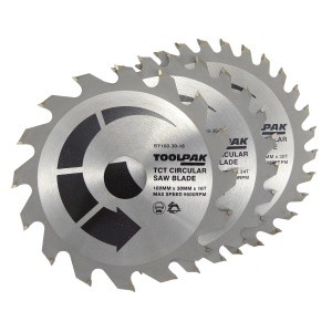 TCT Saw Blade Set 160mm x 30mm Pack of 3 Toolpak 