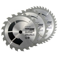 TCT Saw Blade Set 190mm x 16mm Pack of 3 Toolpak 