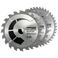 TCT Saw Blade Set 190mm x 30mm Pack of 3 Toolpak 