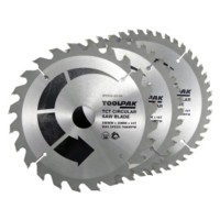 TCT Saw Blade Set 200mm x 30mm Pack of 3 Toolpak 