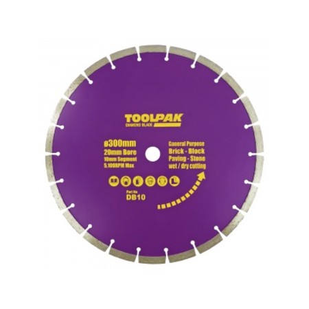 Diamond Blade 300mm x 20mm General Purpose 10mm Segment Diamond Blade 300mm x 20mm General Purpose 10mm Segment