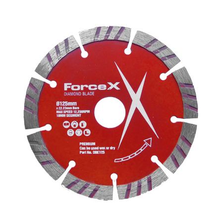 Diamond Blade 125mm x 22.23mm 10mm Turbo Segment Force X Diamond Blade 125mm x 22.23mm 10mm Turbo Segment Force X