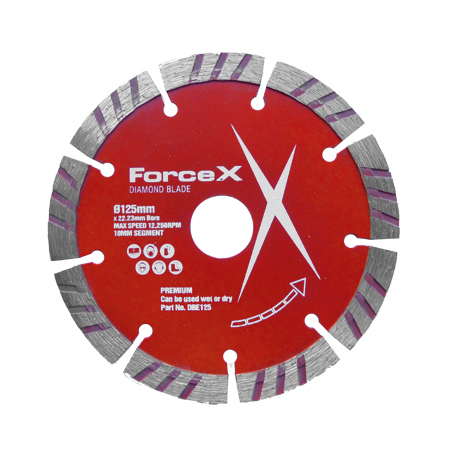 Diamond Blade 125mm x 22.23mm 10mm Turbo Segment Force X 