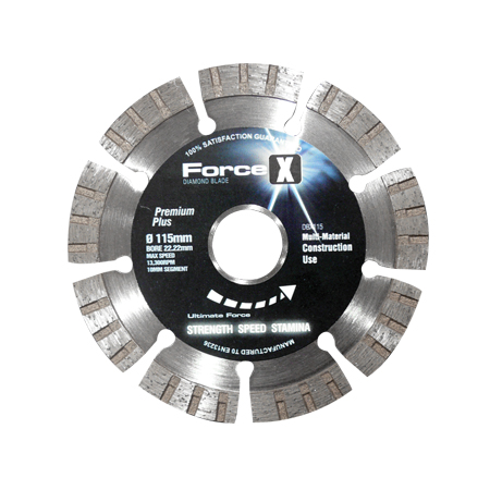 Diamond Blade 115mm x 22.23mm Multi-Material 10mm Turbo Segment Force X 