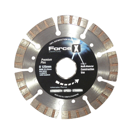 Diamond Blade 125mm x 22.23mm Multi-Material 10mm Turbo Segment Force X 