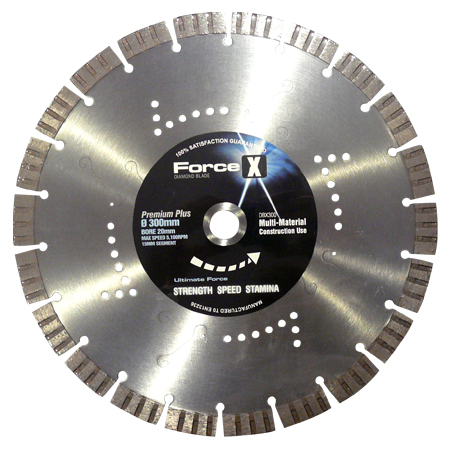 Diamond Blade 300mm x 20mm Multi-Material 15mm Turbo Segment Force X 