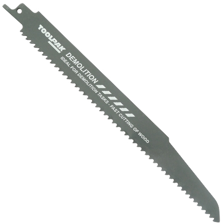 Reciprocating Saw Blade 225mm 6 TPI Demolition Wood Pack of 3 Reciprocating Saw Blade 225mm 6 TPI Demolition Wood Pack of 3