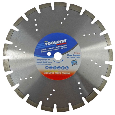 350mm x 25.4mm Asphalt/Concrete Cut Diamond Blade 13mm 350mm x 25.4mm Asphalt/Concrete Cut Diamond Blade 13mm