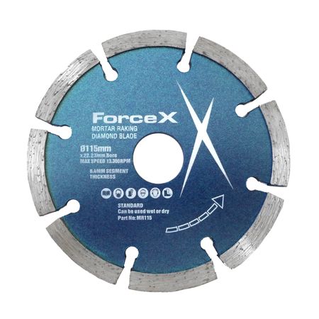 Force X 115mm x 22.23mm Mortar Raking Blade 6.4mm Segment 