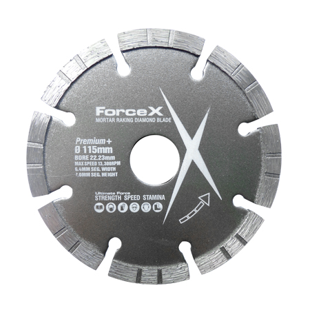 Force X 115mm x 22.23mm Mortar Raking Blade 6.4mm Turbo Segment 