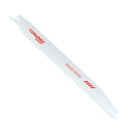 Reciprocating Saw Blade 200mm 6-12tpi Progressive Metal/Wood Pack of 5 Reciprocating Saw Blade 200mm 6-12tpi Progressive Metal/Wood Pack of 5