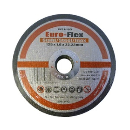 Euroflex Thin Inox Cutting Disc Stainless Steel125mm x 1.6mm x 22.23mm ( Pack of 25 ) 
